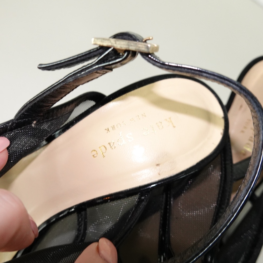 Kate Spade Black Mesh Heels 8 - Picture 6 of 8